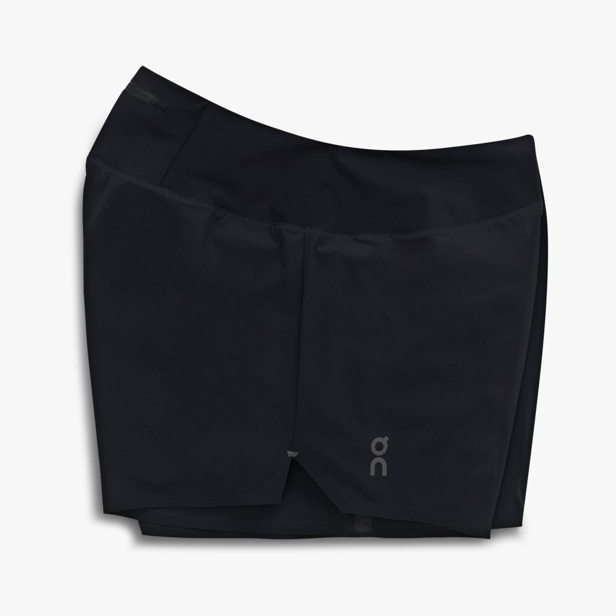 A pair of black, lightweight shorts, suitable for running or training.