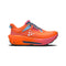 Orange and pink running shoe on a white background