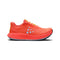 Orange running shoe on a white background