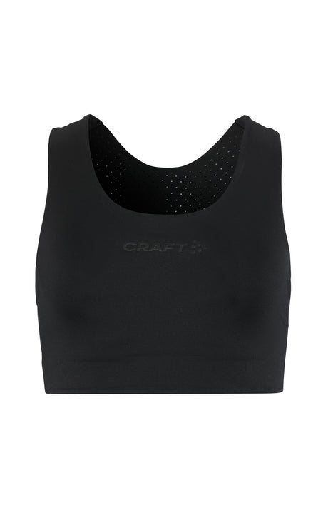 A women's sports top black color, featuring the brand logo 'CRAFT' on the chest area.
