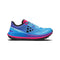 Blue and pink running shoe on a white background
