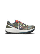 Multicolored running shoe on a white background